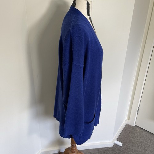 Country Road Womens Blue 100% Pure New Wool Vintage Open Cardigan size S - Picture 8 of 13