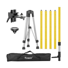 Huepar 12 Ft./3.7M Professional Laser Level Pole with Tripod and 1/4-Inch by ...