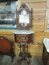 Antique Victorian Gentlemans Shaving Stand w/ Mirror