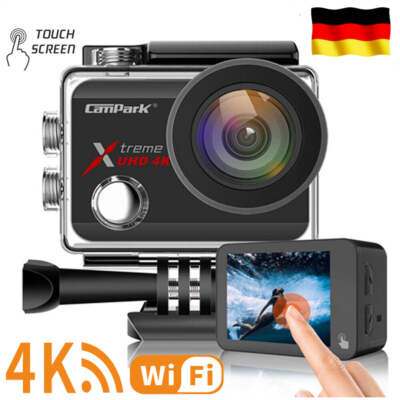 Campark 4K Touchscreen Action Cam 60fps WiFi EIS Weitwinkel Unterwasserkamera DE