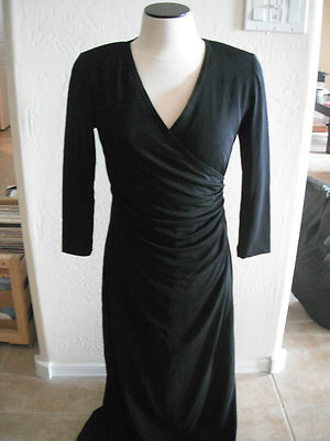 low cut long black dress