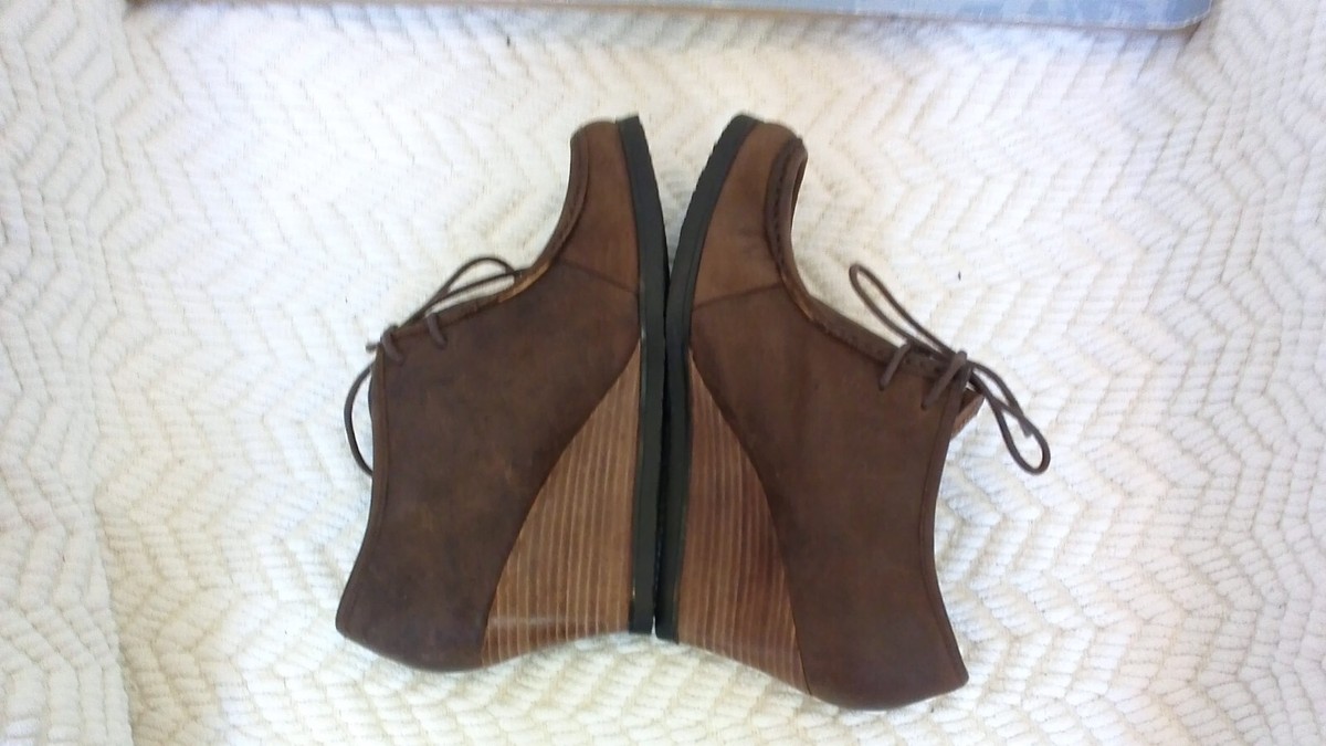 Ralph Lauren Denver Oxford Wedge Booties Brown Leather  display picture 2