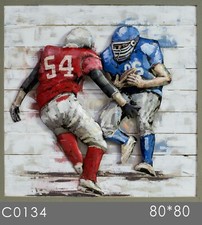 American Football 3 Dimensional Art Gallery Metal Wood Masterpiece Hand Made