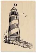 Stampabilities Beacon of Light - Rubber Stamp Ocean Sea