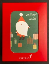 NEW BOX Of 20 SMALL Papyrus Christmas Cards Santa Claus With Gifts