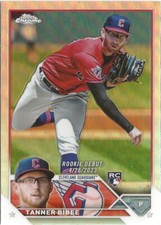 2023 Topps Chrome Update Tanner Bibee #USC94 Refractor SP RC Guardians