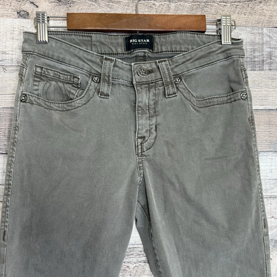 Pantalones de mezclilla elásticos grises 29 para mujer Big Star Alex Foto 3 de 4