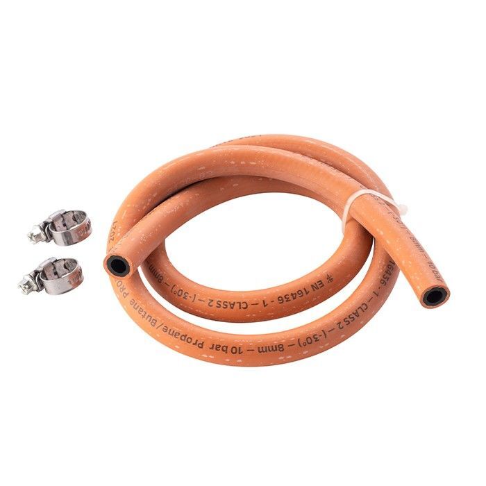 Official Calor 1m 8mm High Pressure Gas Hose&2 Jubilee Clips - 5 Year Guarantee