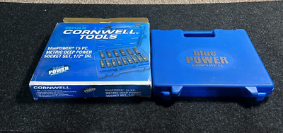 (QTY 15) Cornwell Tools CBPI3LM Metric Deep Power Socket Set 1/2'' Drive
