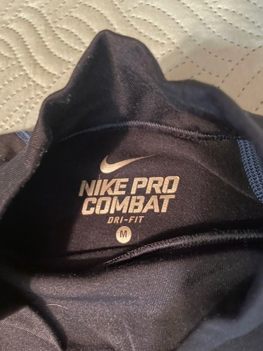 Nike Pro Combat Compression Shirt Mens Medium Fitted Dri-Fit Long Sleeve Black - Picture 9 of 22