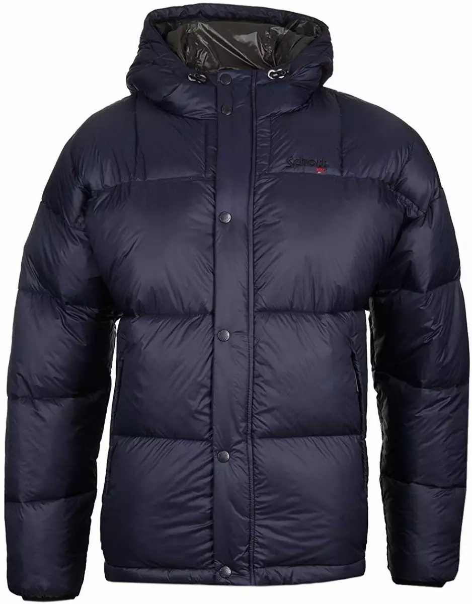 Schott NYC Ritch Medium Navy Down Hooded Puffer Jacket BNWT