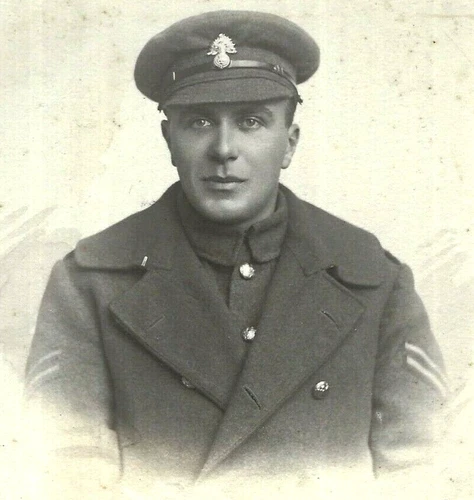 WW1 Photo Card Handsome British Soldier Fusilier Sergeant Military 1917