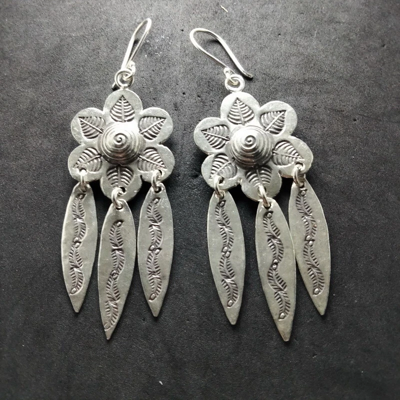 Fine Silver Earrings Sterling 925 Jewelry 11g lot18 Dangle Tribal Chandelier 29 - Image 2 of 4