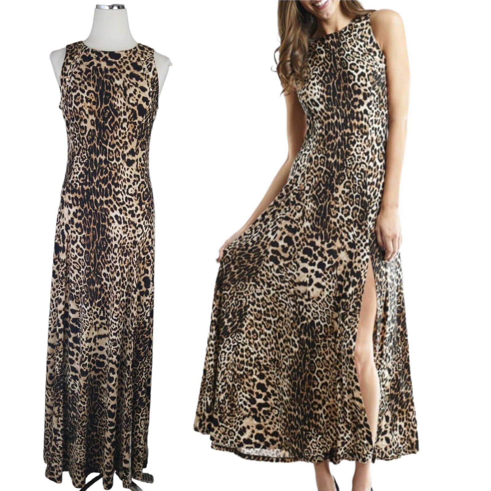 Joseph Ribkoff Leopard Print Dress Size 10 Fit & … - image 2