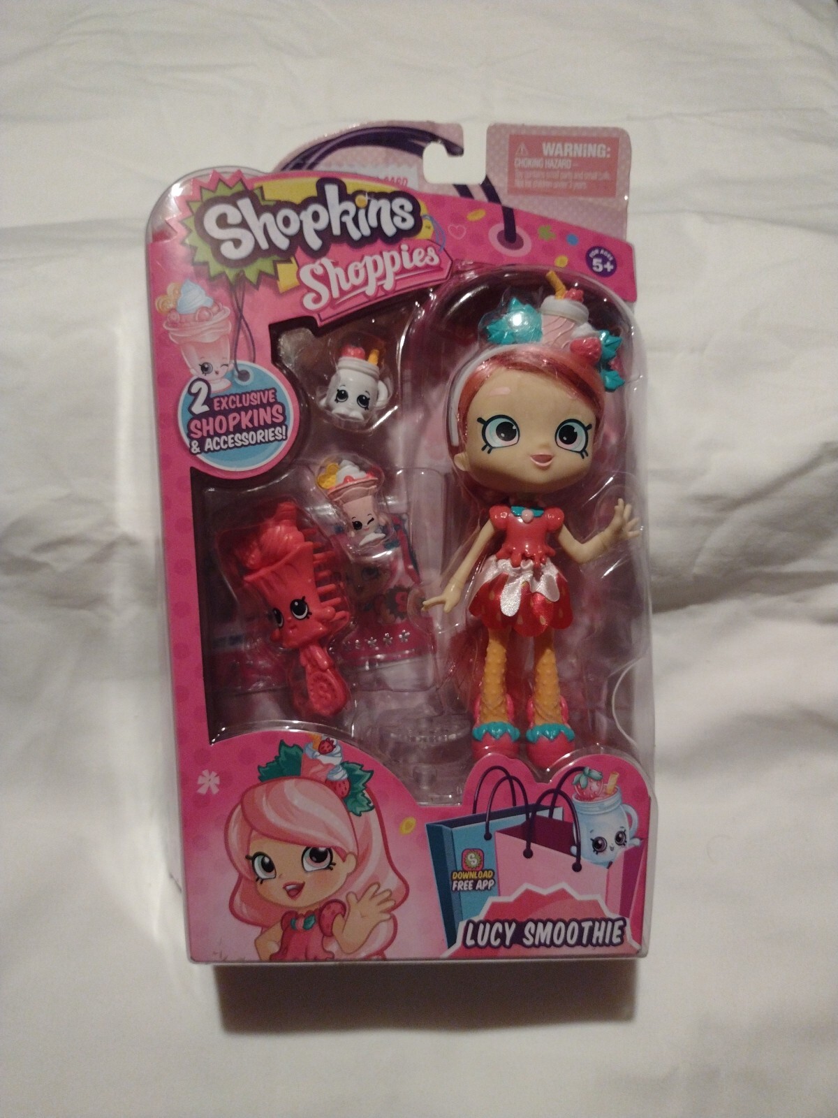 Shoppies Doll Lucy Smoothie Girl&rsquo;s Day Out w/2 Exclusive Shopkins Brand New!