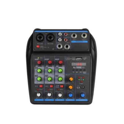 4 Kanal Dj Mixer mit Bluetooth 48V Phantomspeisung USB Audio & Karaoke Anlage