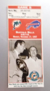 1997 Bills @ Dolphins Ticket Stub ROOKIE YEAR JASON TAYLOR DE MIAMI (HOF 2017)