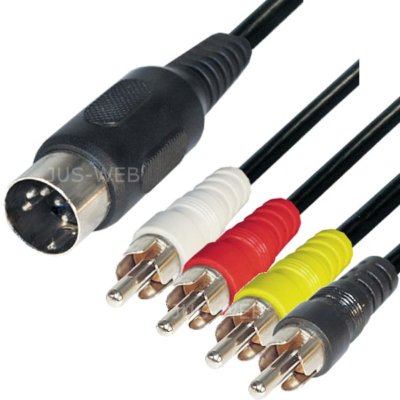 Audio Kabel 1,5m 5-pol DIN Stecker 4 Cinch Stecker IN OUT Dioden Adapter kdk
