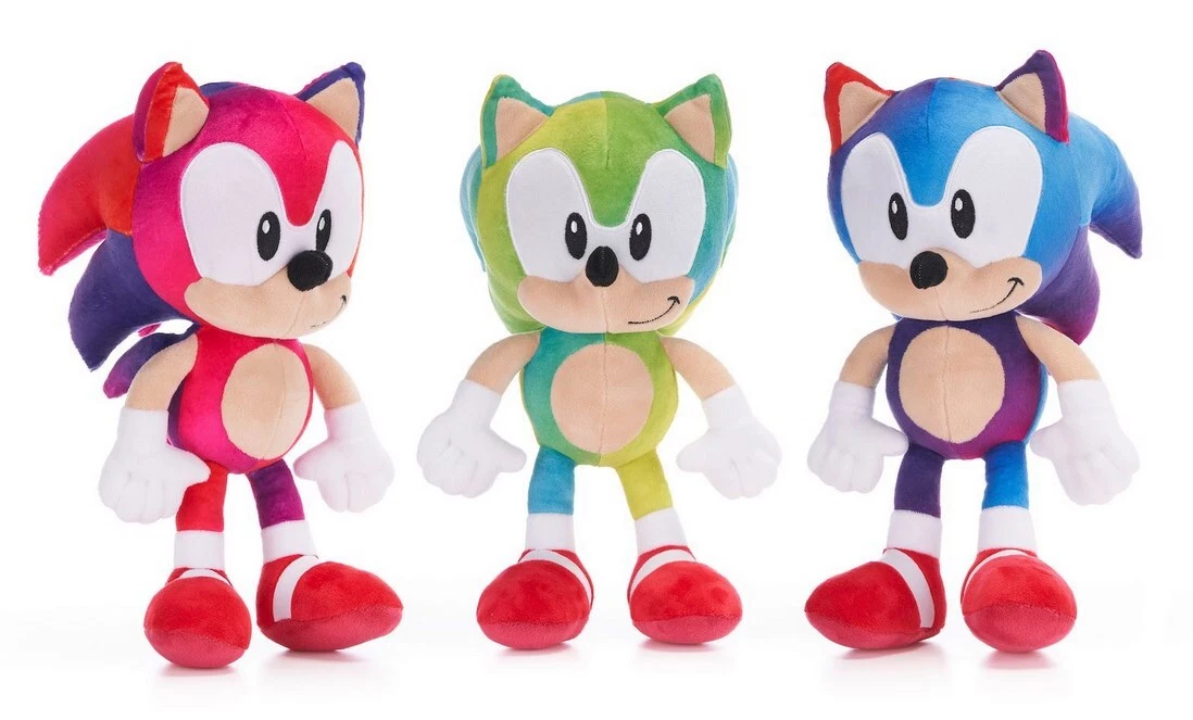 NEW OFFICIAL SEGA SONIC THE HEDGEHOG SOFT PLUSH TOYS SONIC ZOOM RAINBOW TOY