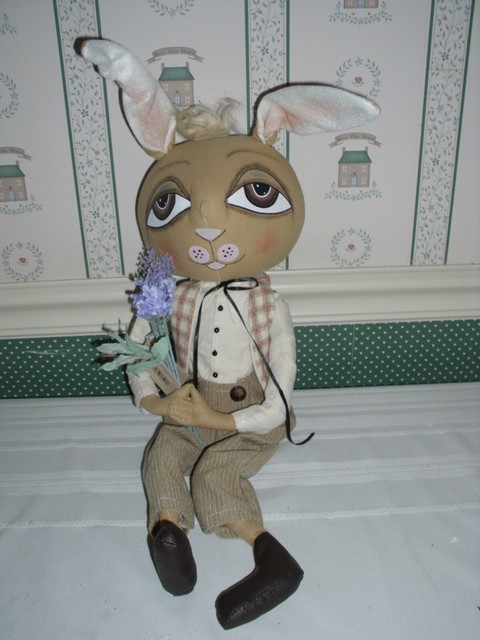 Joe Spencer Wilbur Woodland Rabbit Easter Doll Figure Gathered ...