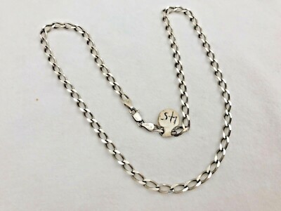 Sterling Silber 0,925 4,5 mm breite Panzerkette Gliederkette 18 Zoll Halskette