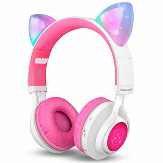 Bluetooth Headphones Riwbox Ct 7 Cat Ear Led Light Up Wireless Foldable Pink For Sale Online Ebay