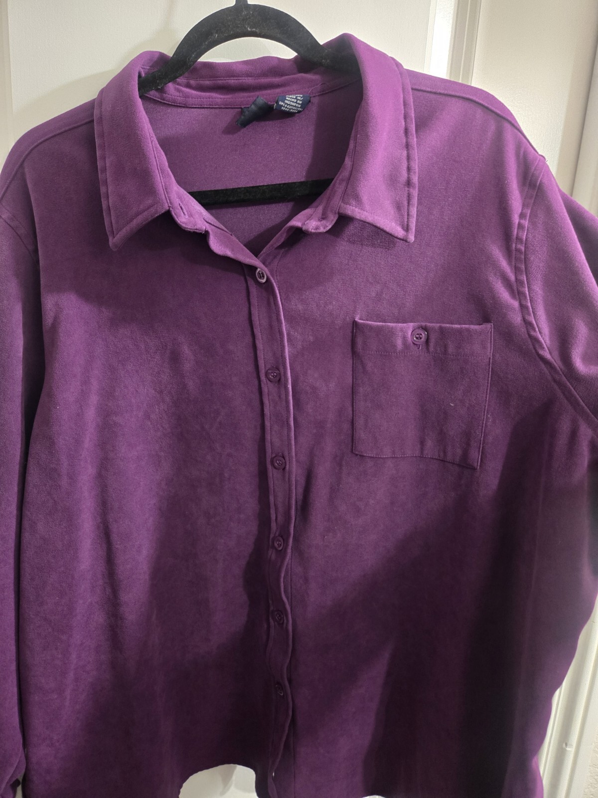 BASIC EDITIONS PURPLE BUTTON DOWN SHIRT WOMENS 2X - image 5