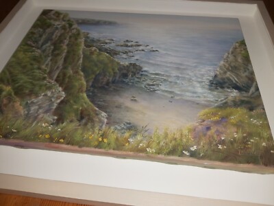 North Cornwall Cornish Coast Bassetts Cove? Öl auf Leinwand signiert