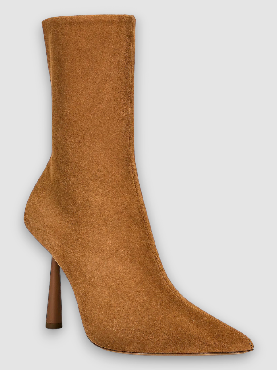 $630 GIA BORGHINI X RHW Women Brown Rosie 7 Suede Boots