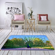 3D Green Peacock B055 Animal Non Slip Rug Mat Elegant Photo Carpet Zoe