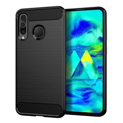 FÜR Samsung Galaxy A60 - Etui CARBON Armor Case Tasche Handy Schutzhülle SCHWARZ