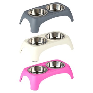 Détails Sur Me My Petit Double Gamelle Bol Eaunourriturebiscuit Chatchatonchienchiot