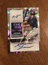 Desmond Lindsay 2015 Contenders Draft Ticket Cracked Ice Auto #34 Mets /23