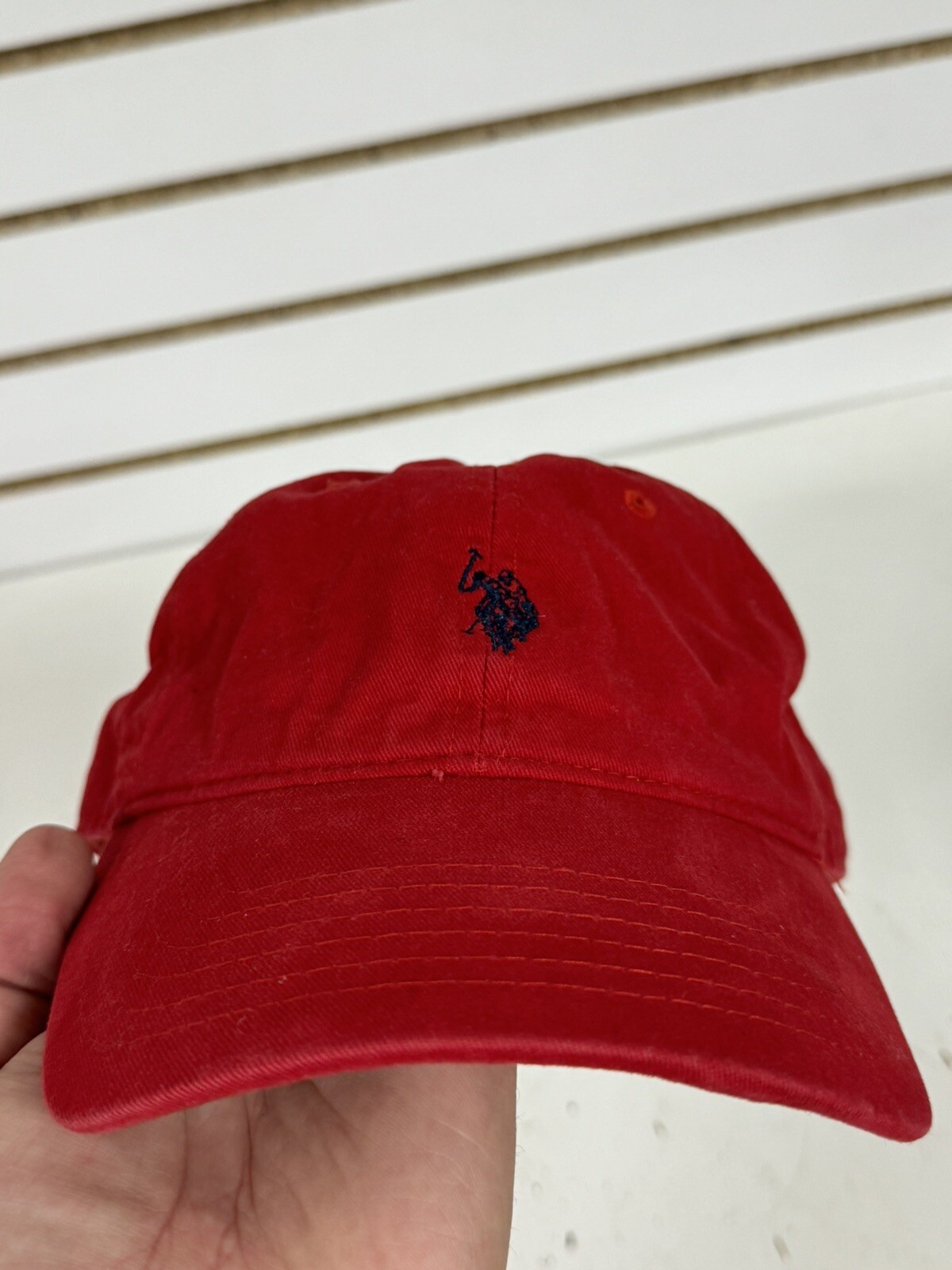 Reggiseno polo Ralph Lauren cappello cinturino posteriore rosso blu pony taglia unica cotone casual papà