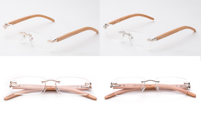 IG Eyewear Bamboo Metallfassung Randlos Lesebrille Leicht Gold Silber
