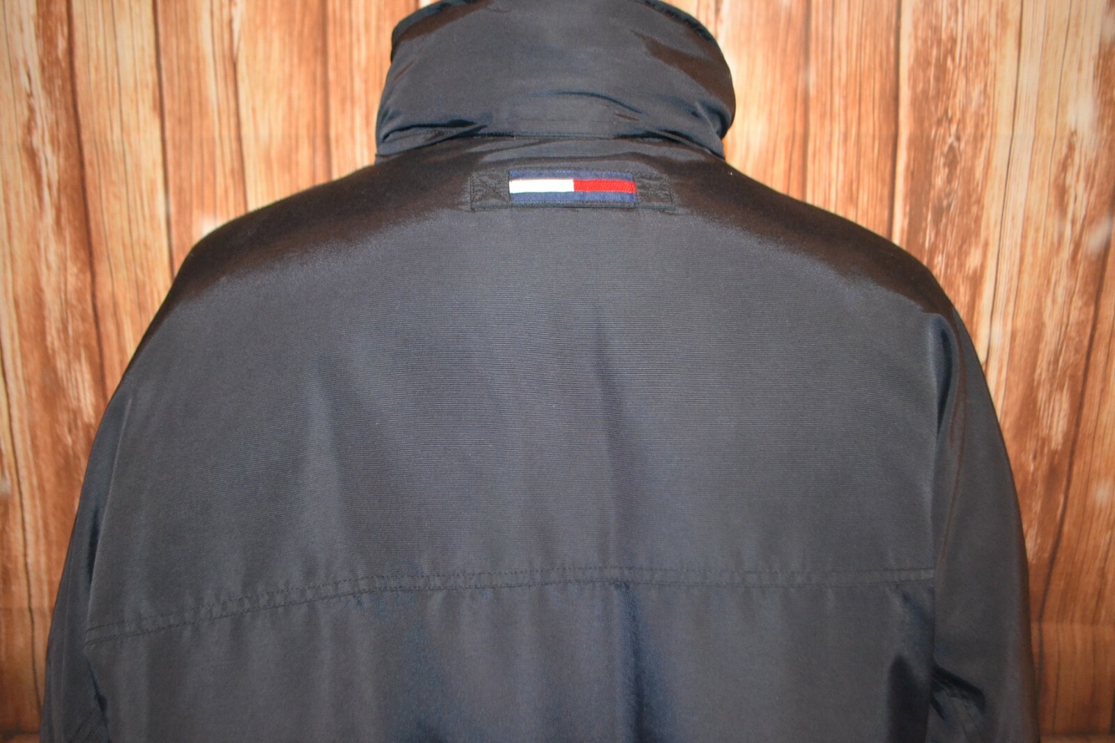 Vntg Tommy Hilfiger Men Nylon Puffer Full Zip Snap Button Jacket w/Hood Sz 2XL thumbnail 6