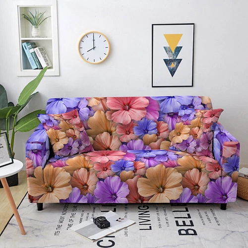Stretch Blumen Sofabezug Wohnzimmer Blumen Schonbezug Couchbezüge 1-4 Sitzer - Bild 9 von 32