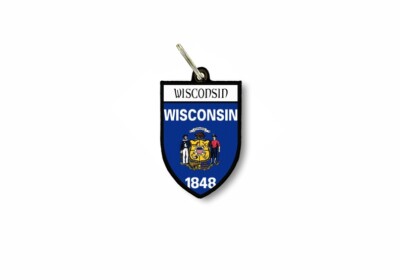 schlüsselanhänger schlüsselband flagge flaggen schild wappen stadt usa wisconsin