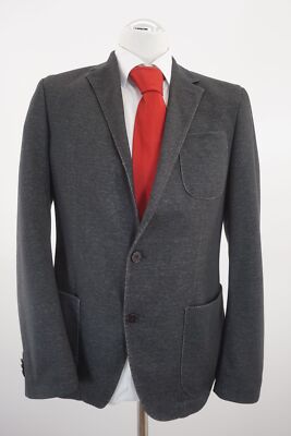 Purple Label Benvenuto Sakko 48 dunkelgrau Einreiher 2-Knopf Baumwolle Neu D223