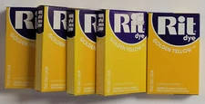 Rit Powder Dye GOLDEN YELLOW #42 (Old Formula, Lot Of 5 Boxes)