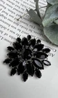 Vintage Brooch Pin Black Rhinestone Silver Tone Costume Jewelry 🖤