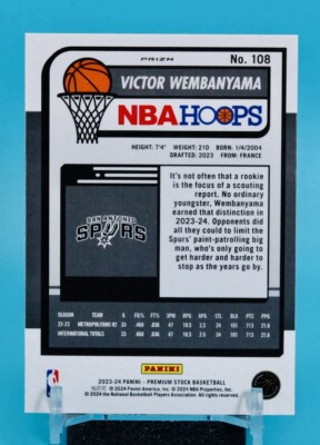 2023-24 NBA Hoops Premium Stock Victor Wembanyama #108