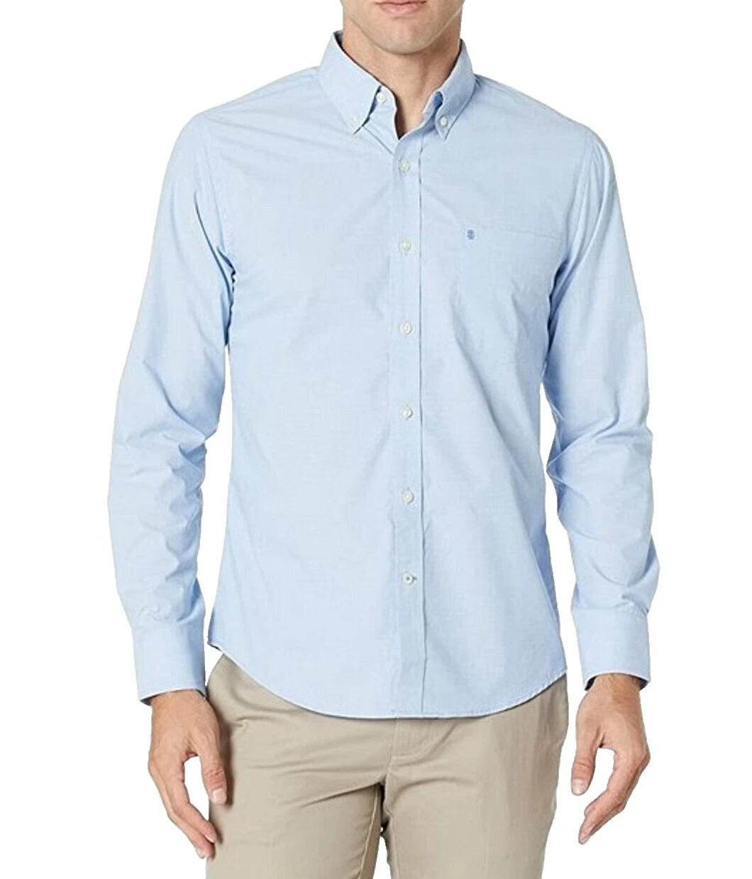 IZOD sólido 100% Algodón Camisas de vestir para hombres