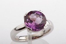Ring Amethyst 3,5ct Durchmesser 10,3mm 18K 750 Weiß Gold Größe 53 16,9mm Neu 