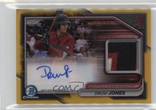 2024 Bowman Chrome Relics Gold Refractor 12/50 Druw Jones #BCAR-DJ Auto 10w8