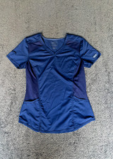 Cherokee Revolution Scrub Women S Navy Polyester V-Neck Short Sleeve Pullover