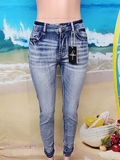 Nwt Flamingals Womens Blue Skinny Jeans Size Small 35186- 28 Inseam
