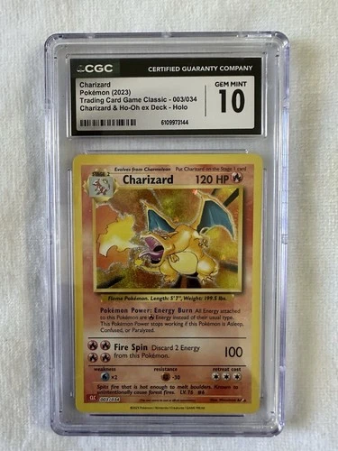 Pokémon Charizard 003/034 Trading Card Game Classic CGC 10 Gem Mint Holo English