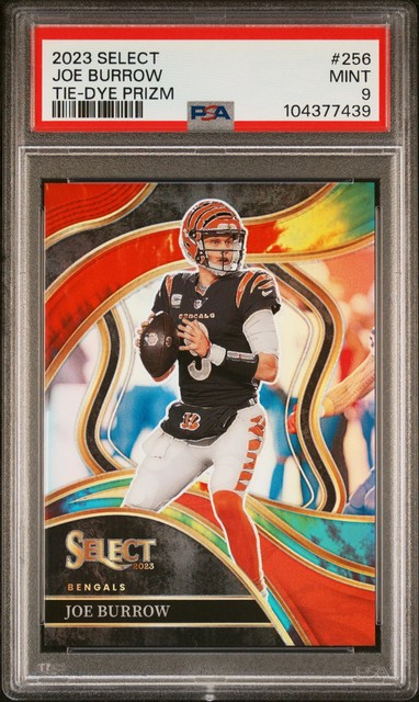 2023 Panini Select Joe Burrow #256 Tie Dye Prizm 16/25 PSA 9
