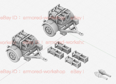 3D Printed 1/72 German 28/32cm rocket launcher trailer Unpainted /2pc